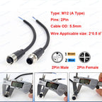 1Pcs M12 Sensor Connector 2 3 4 5 8 Pin Male / Female Aviation Plug IP67 Waterproof Wire A Type 20cm PVC Cable
