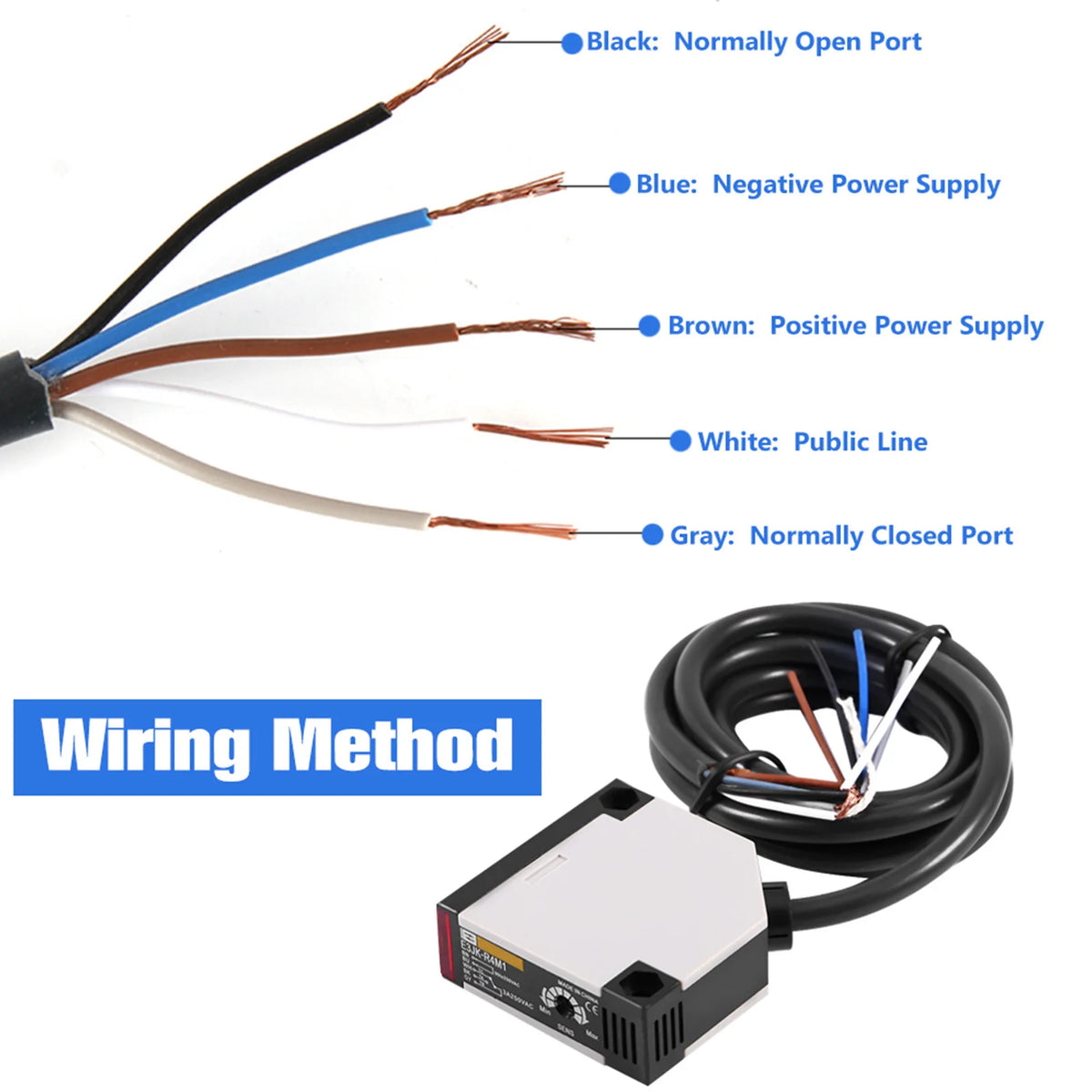 Specular Reflection Photoelectric AC 90‑250V 3A E3Jk R4M1 Sensor Switch