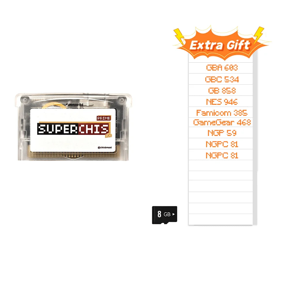 SuperChis Prime GBA Fix Slowdown White Screen Freezing, 1s Menu Access 12s Fast Loading, SDRAM+NOR Flash Architectur