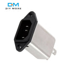 AC 250V 10A IEC 320 C14 Male Plug 3 Pins Black PCB Panel Power Socket Connector EMI Filter for Fitness Equipment