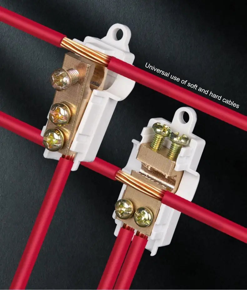 T‑Type Wire Connector ZK Terminal Splitter I-type Brass Clamp Electrical Wire Junction Box for Household Lighting Socket Wiring