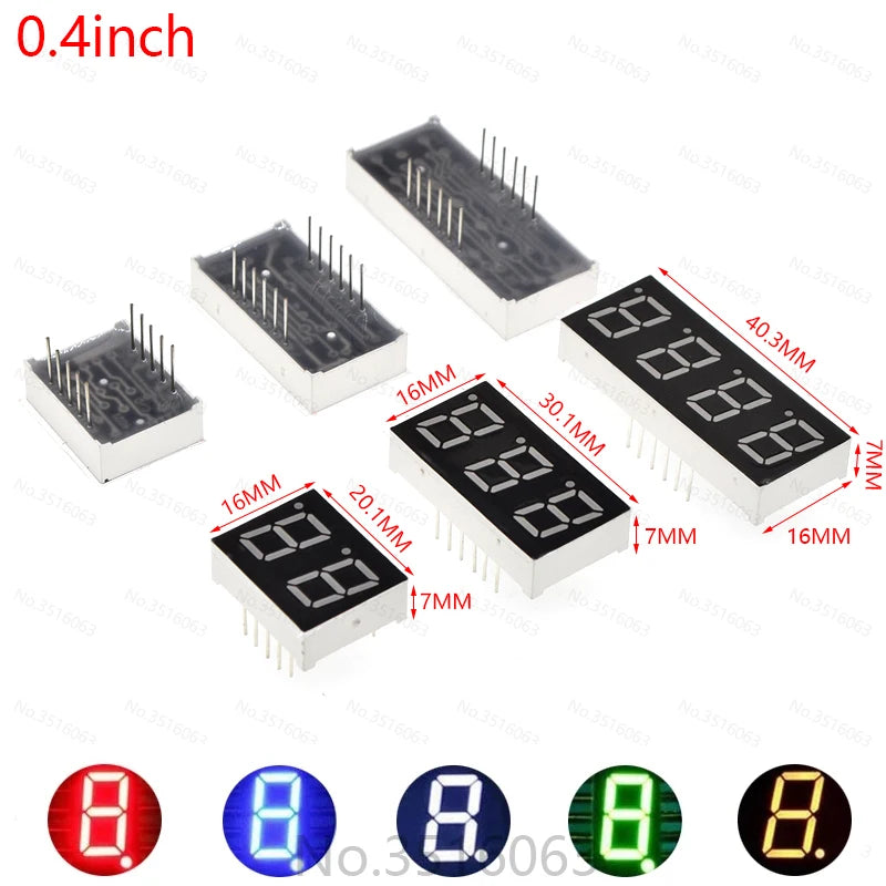5Pcs LED Digital Tube Display 0.28/0.36/0.4/0.56/0.8-Inch 1/2/3/4-Bit 7 Segment Common Cathode/Anode Red/White/Yellow/Green/Blue