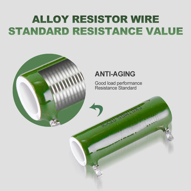 Rx20 Ceramic Tube Glazed Enamel Resistor 10W 20W 25W 30W 50W Zg11 Capacitor Discharge Wire Wound Mine Detection Resistor 50 Ohm 100 Ohm 150 Ohm 200 Ohm 500 Ohm 1K Ohm 1.8K Ohm 2K Ohm 5K Ohm