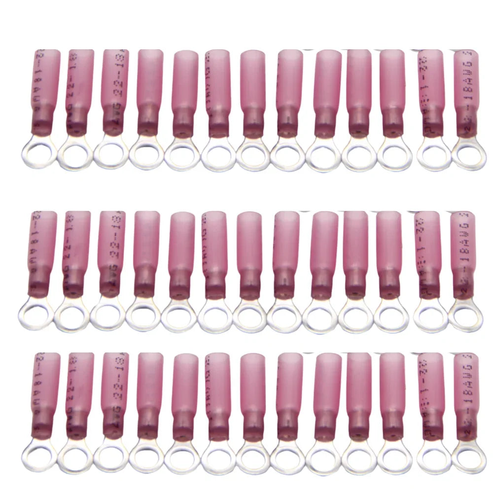50PCS Heat Shrink Ring Crimp Terminals Electrical Wire Connectors M4/M5/M6/M8/M10 Insulation Ferrule Lugs Quick Splice Cables