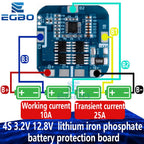LiFePO4 BMS 4S 3.2V 12.8V 10A Battery Protection Board for 18650 Cells 3.6V 14.4V Charger Module/Overcharge/Discharge Protection