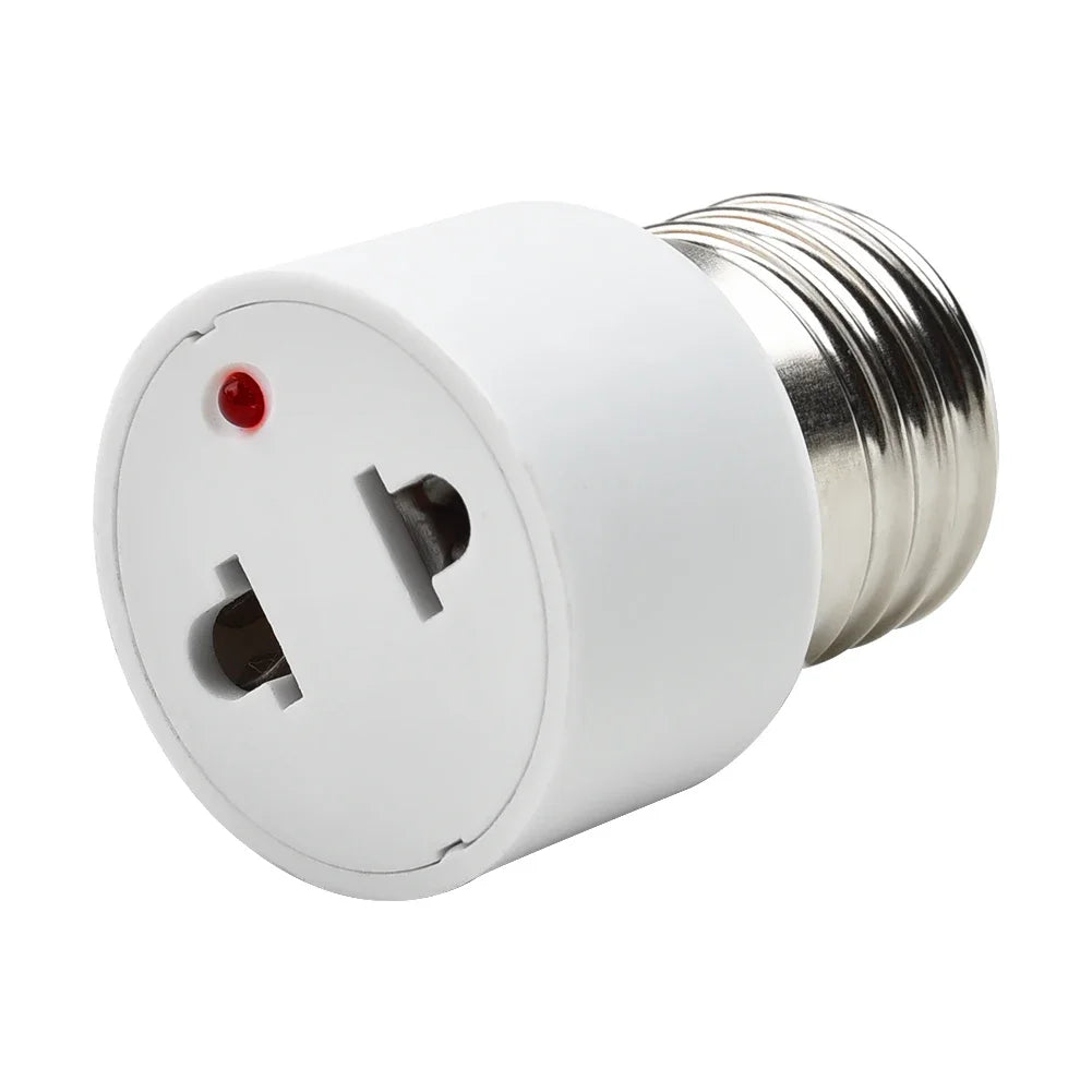 1pc E27 to EU US Converter Lamp Socket Screw LED Bulb Lighting E27 European America Plug Socket Light Holder White
