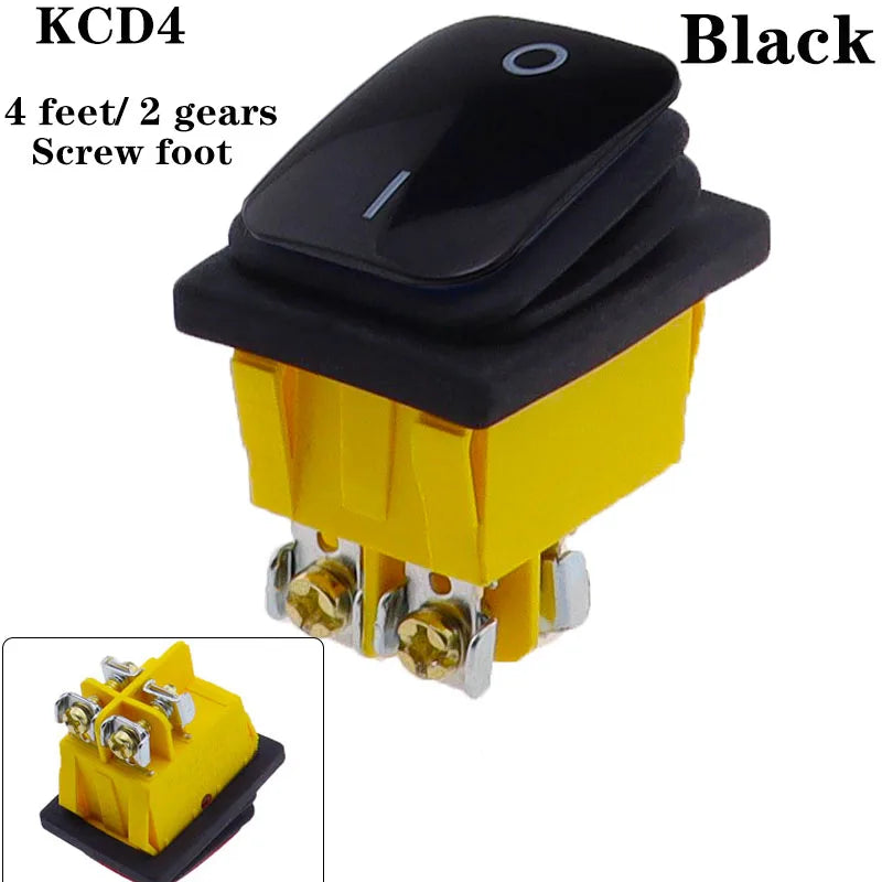KCD4 on off 30A/250V Heavy Duty 4 pin DPST IP67 Sealed Waterproof T85 Auto Boat Marine Toggle Rocker Switch with LED 12V 220V 30