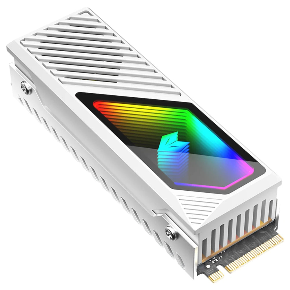 M.2 2280 SSD Heatsink SSD Aluminum Alloy 5V 3 Pin ARGB Radiator Built-in Cooling Fan Hard Drive Heatsink M.2 Radiator Cooler