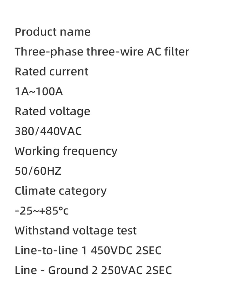 EMI filter auger-type CW12B-10/20/30/40/50/60/80/100A-S 3-phase 3-wire AC power supply filter power purifier anti-interference