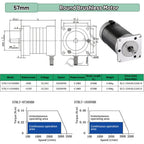 BLDC Motor 65W 69W 130W 188W DC24V AC220V Brushless Motor Hall Sensor Motor Nema23 57mm 3000RPM 0.6Nm 3PH 8mm Shaft