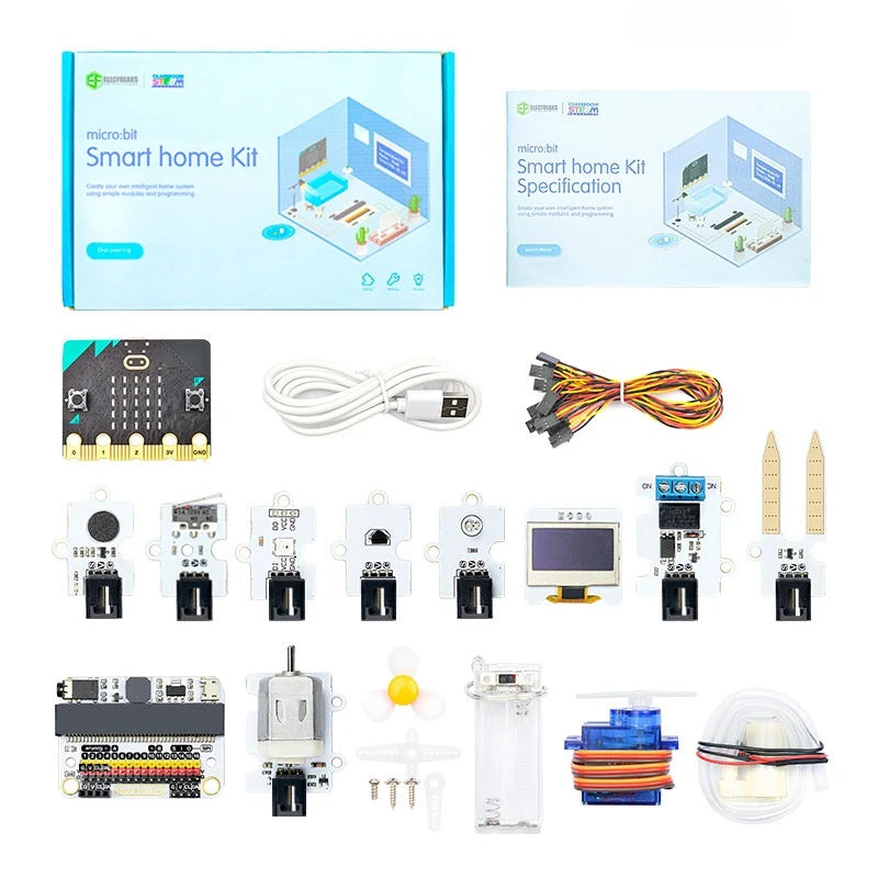 For Micro:bit Smart Home Kit Microbit Board(TMP36 Temperature Sensor Sound /Crash Sensor Servo Motor ect) Steam Home Sensor Set