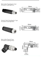 M8 Sensor Connector Screw Connection Metal A Code 3pin/4pin Non-welding 5pin 6pin 8pin Weld IP68 Straight Waterproof Connectors