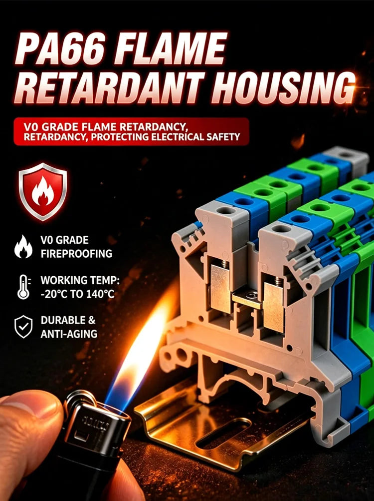 UK 2.5 Terminal Block UK2.5B Screw Connection Connect Strip 2.5B/3N/5N/6N/10N  2.5mm² Cable Electrical Din Rail Wire Connector