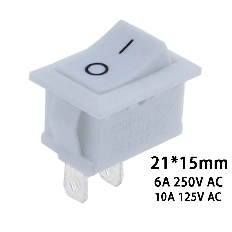 KCD11-101 3A/6A 250V 6A/10A 125V 10*15mm 21*15mm SPST 2PIN ON/OFF G130 Boat Rocker Switch Car Dash Dashboard Truck KCD1 switch