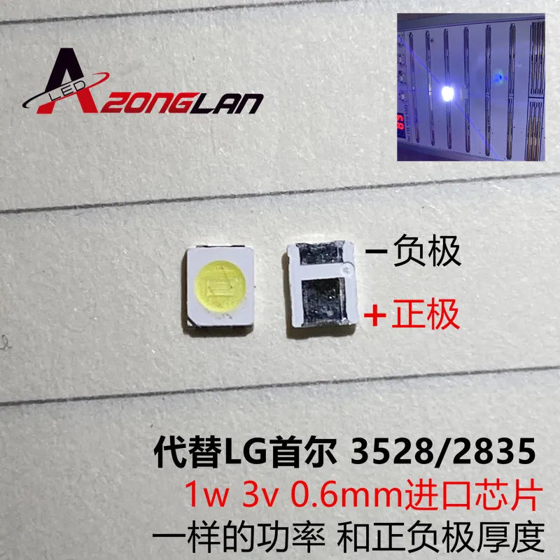 1000pcs 2835 3528 repair LED LCD TV backlight beads MX SEOUL JF 1W-2W 3V 6V cold white light commonly used