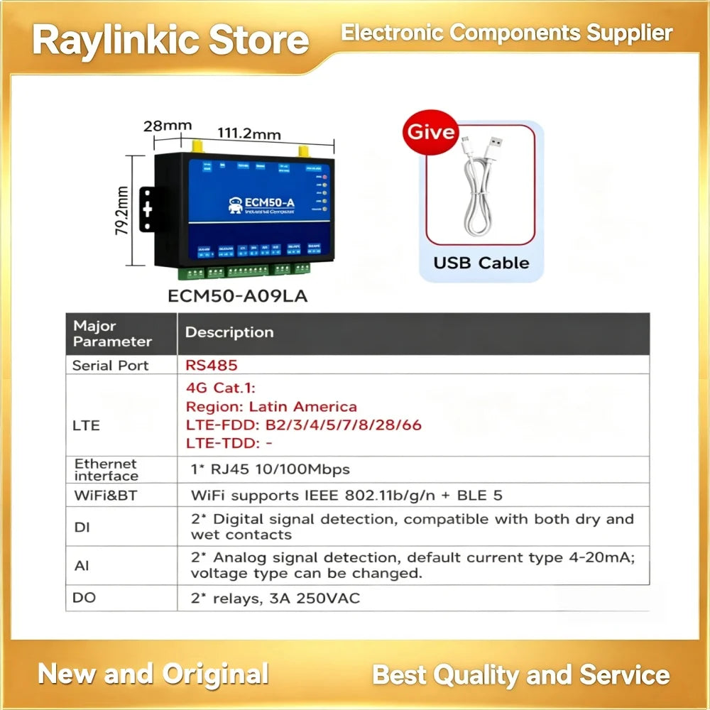 Industrial Control Computer RS485 RS232 ESP32 Python EBYTE ECM50 Gateway RTU Modbus Ethernet LoRa 2D1 2AI 2DO IO Ports