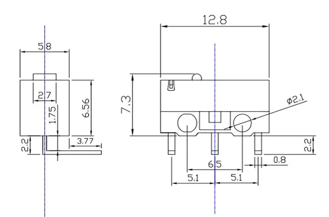 10Pcs Mini Micro Limit Switch NO NC 3 Pins PCB Terminals SPDT 1A 125V Roller Arc Lever Snap Action Push Microswitches