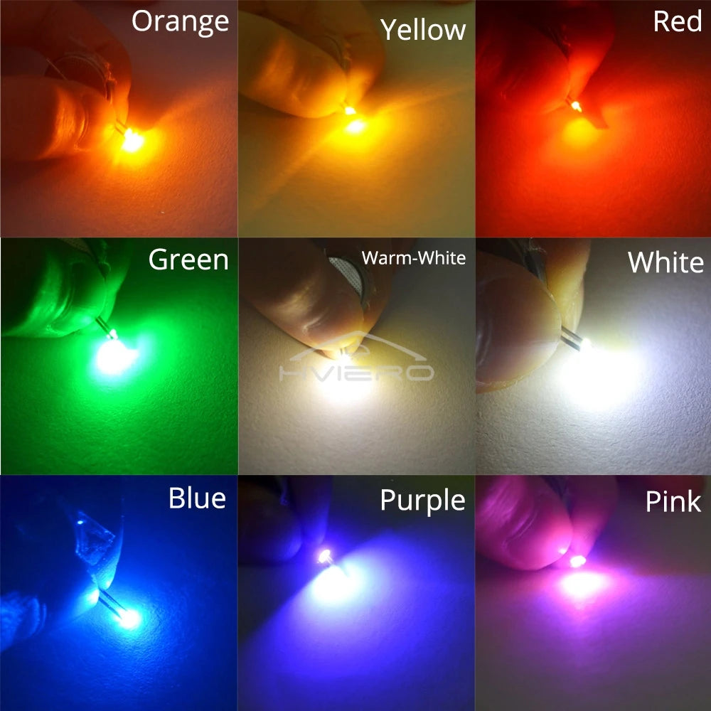 100PCS 5050 0805 LED SMD SMT Chip Red Yellow Green White Blue Orange Purple Pink RGB Emitting Diode Light 3.3V Voltage Neon Lamp