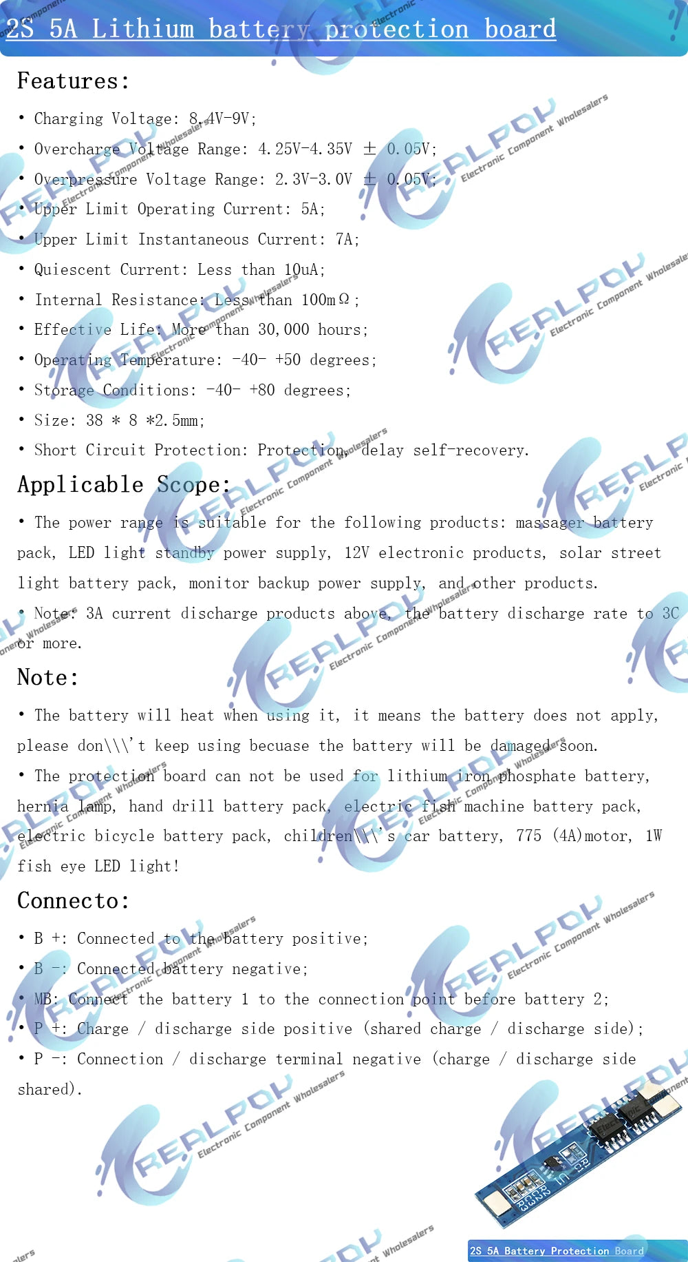 2S 5A / 8A 7.4V / 8.4V 18650 Lithium Battery Charger Board Li-ion Battery Charging BMS Over Charge-Discharge Protection Module