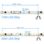 110V 220V LED Strip 2835 120LEDs/m Home Lamp Strip Red Ice Blue Green Yellow Pink 120V 230V Flexible Cuttable 20M Soft Light Bar