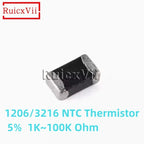 50pcs/lot 1206 NTC SMD Thermistor 5% 3216 1K 10K 47K 100K Ohm Thermal Resistor High Quality