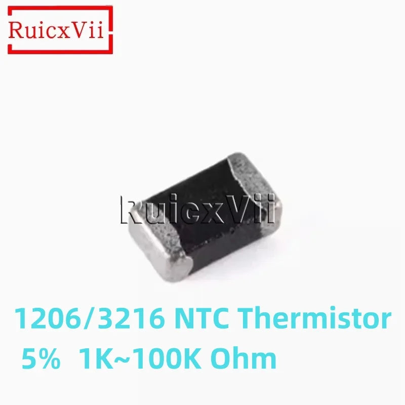 50pcs/lot 1206 NTC SMD Thermistor 5% 3216 1K 10K 47K 100K Ohm Thermal Resistor High Quality