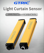 GTRIC Safety Light Curtain Sensor 20mm Pitch Area Protection Device Industrial Infrared Grating Barrier NPN PNP Output 12-24V DC