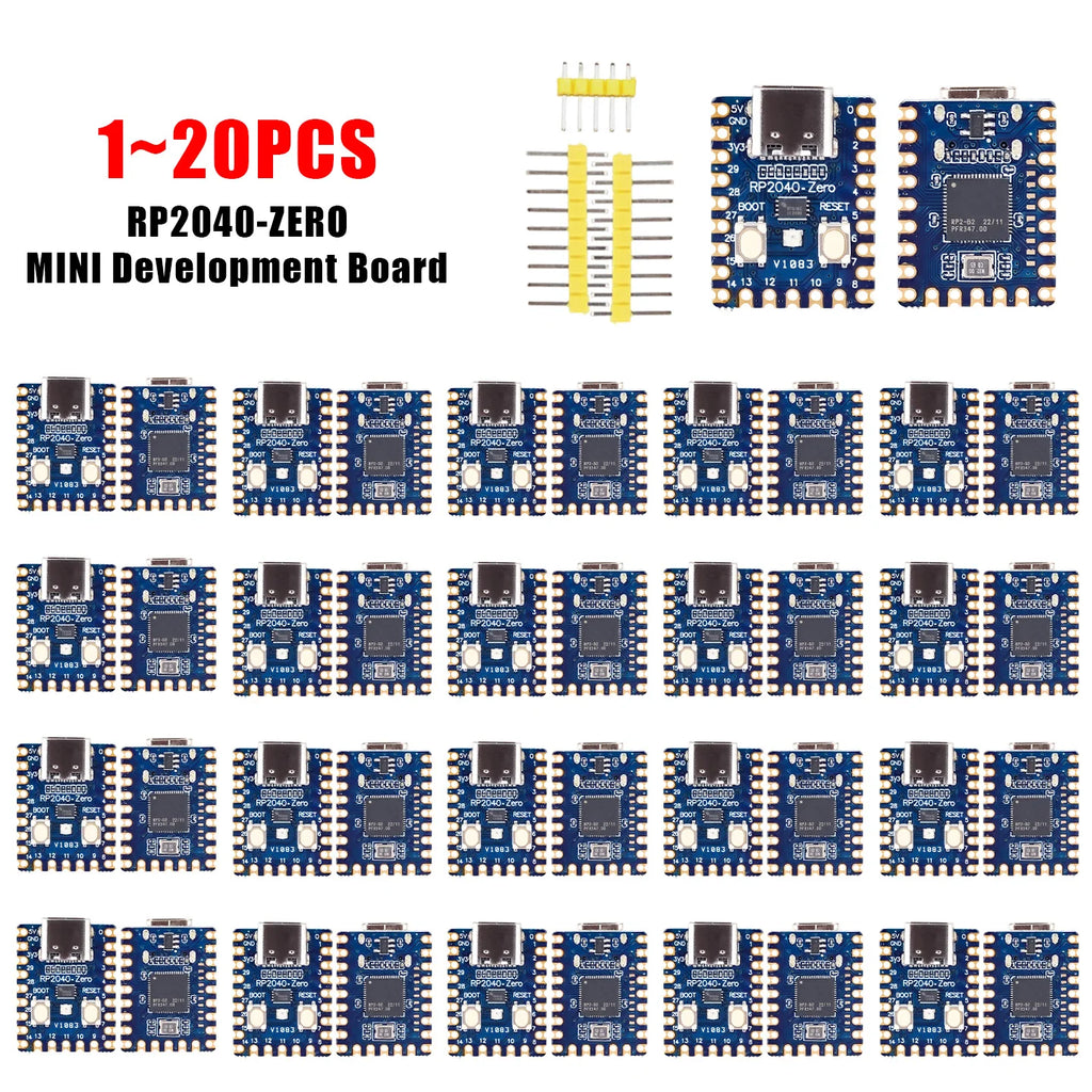 1-50PCS RP2040-Zero RP2040 for Raspberry Pi Microcontroller PICO Development Board Dual-core Cortex M0+ Processor 2MB Flash XCW