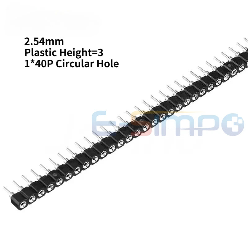 10-100PCS 2.54mm PH3 1*40P Round Hole Female Header Tin Single Row 40P 0.1" Breakable Stackable PCB IC Crystal Socket Connector