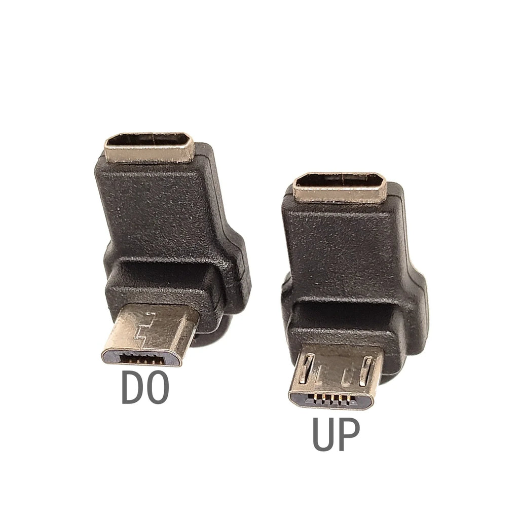 Micro USB data adapter male female USB connector, female male 5-pin Micro USB connector, left and right corners, 90 degrees