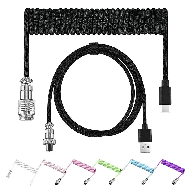 Keyboard Cable GX12 USB2.0 Aviation Connector Wires For Pc Data Cable Type C Computer Hardware Interface Accessories