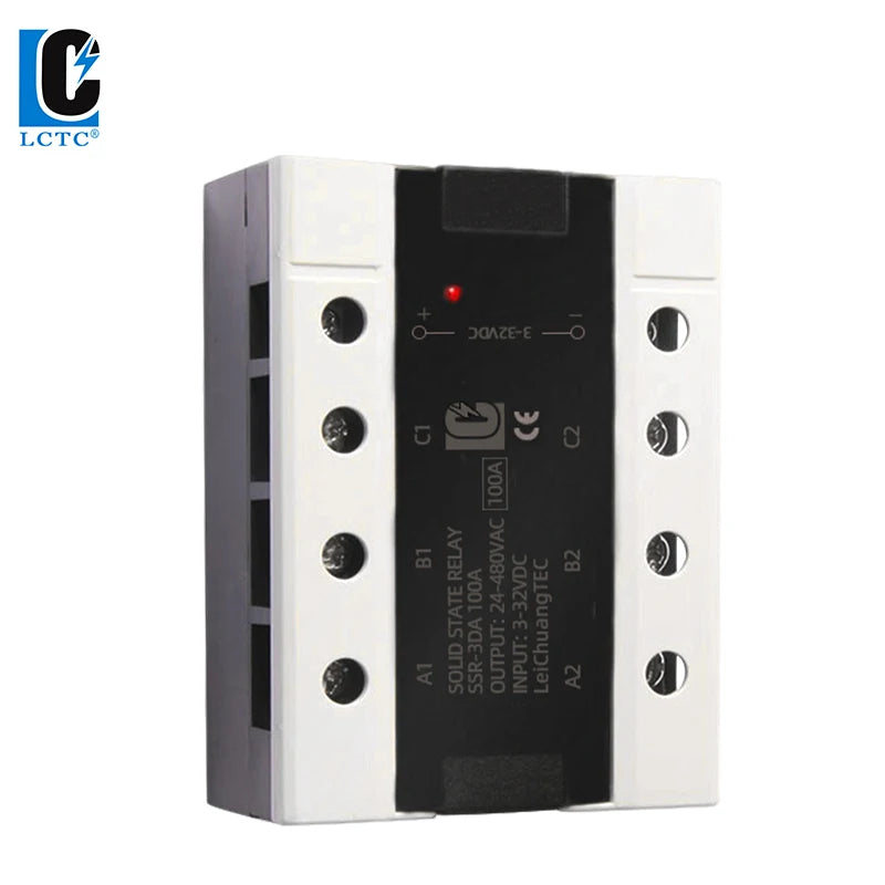 LCTC 3-Phase  SSR10A 25A 40A 60A 80A 100A 120A DC to AC AC to AC DC to DC Solid State Relay Zero-crossing Relay 3-32VDC