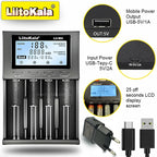 LiitoKala for 18650/26650/AA/AAA Li-ion/Ni-MH LCD Display Safe Fast Charging Lii-M4/M4S 4-Slot Smart Charger
