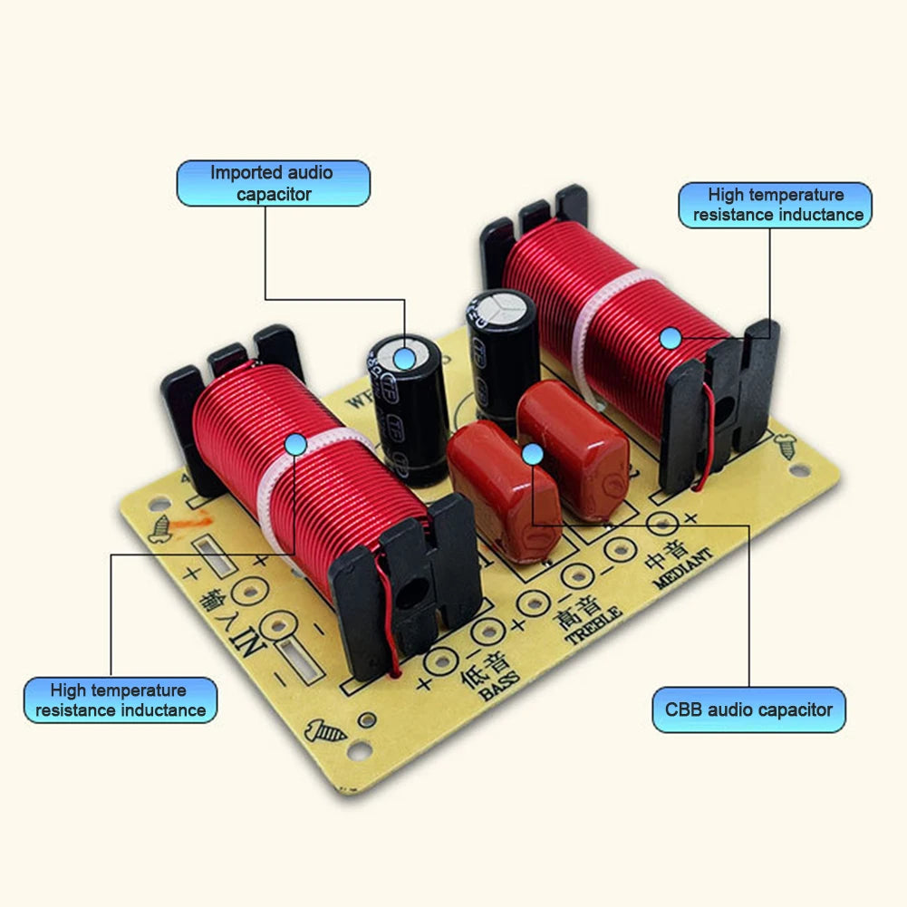 WEAH-305 150W 900-4000Hz Adjustable 3 Way Speaker Crossover Filter 1 Unit Audio Speaker Frequency Divider Full Range Treble Bass