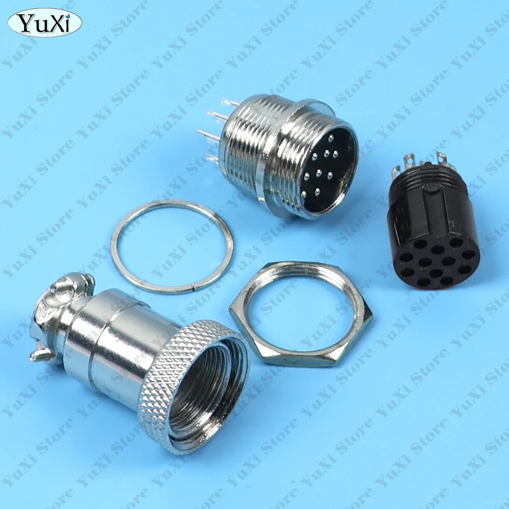 1-10Pcs GX20 Aviation Connector 2/3/4/5/6/7/8/9/10/12P Fixed Terminal Block Mobile Docking Type Cable Wire Connector Female Male