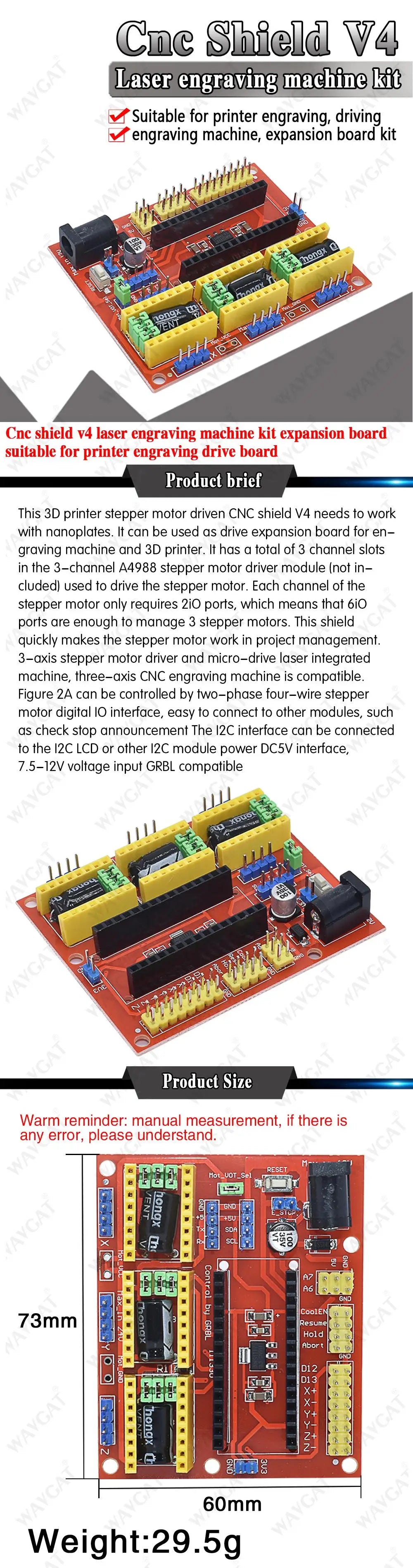 Cnc shield V3 engraving machine 3D Printe+ 4pcs DRV8825 driver expansion board for Arduino + UNOR3 with USB cable