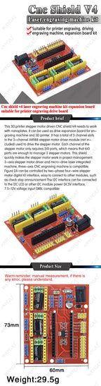 Cnc shield V3 engraving machine 3D Printe+ 4pcs DRV8825 driver expansion board for Arduino + UNOR3 with USB cable