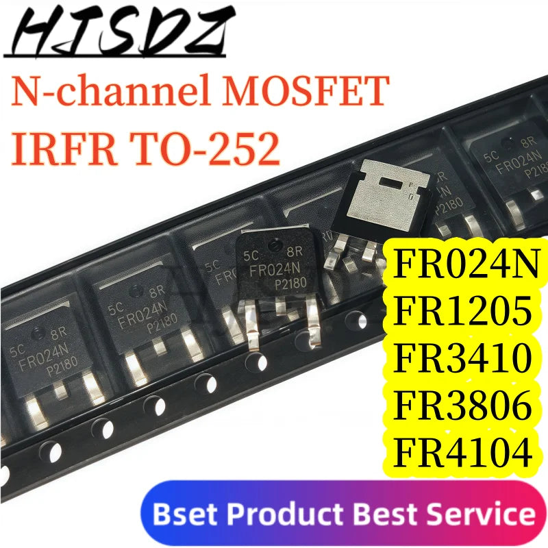 20PCS/LOT N-channel MOSFET IRFR024N IRFR1205 IRFR3410 IRFR3806 IRFR4104 TO252 FR024N FR1205 FR3410 FR3806 FR4104 Chips
