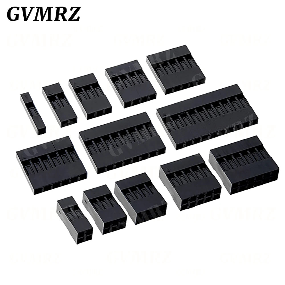 100PCS Dupont Plastic Shell Plug 2.54mm Single Row Dupont Connector 1P/2P/3P/4P/5P/6P/7P/8P/9P/10P Housing