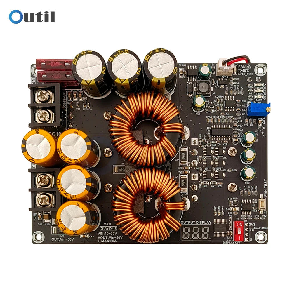 1200W 50A High Current Boost Power Module Dual Inductor Sufficient Power Audio Amplifier Dedicated Power Supply PW1200