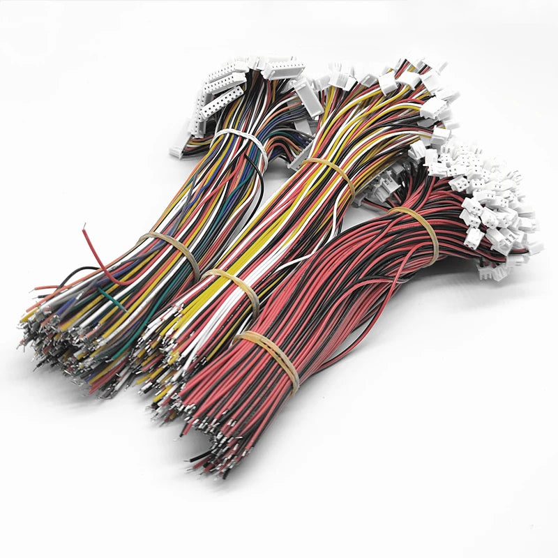 100Pcs/lot JST XH 2.54mm2/3/4/5/6/7/8/9/10/12 Pin Connector Plug Wire Cable 10/20/30cm Length 2.54MM Single Head Connector Wire