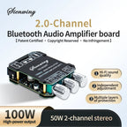 KEBIDU 2.1 Channel Digital Audio Amplifier 200W Bluetooth Audio Amplifier Board Module 12/24V Subwoofer Stereo HiFi Amp Speaker