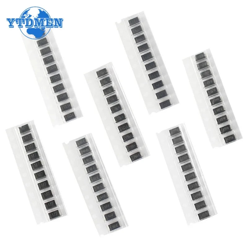 140pcs SMD Rectifier Schottky Diodes Kit 1N4007 M7 1N4001 M1 1N4004 M4 SS14 US1M RS1M SS34 7 Values*20pcs Electronic Diodes Kits