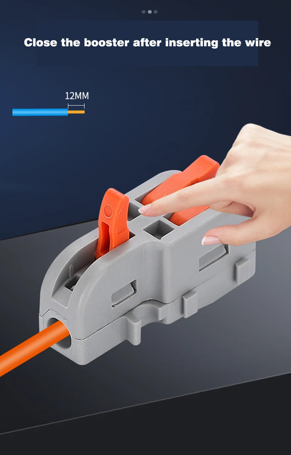 Fast Universal Compact Conductor Junction Box Spring Splice Terminal Block Push-in Wire Connector Cable Splitter 1 in 3/4 out