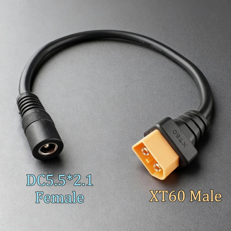 XT60 Male Female To DC 5.5*2.1/5.5*2.5 RC Battery Charging Connector Suitable For Aircraft Model Battery/drone Power Connection