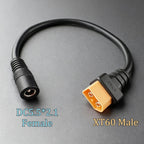 XT60 Male Female To DC 5.5*2.1/5.5*2.5 RC Battery Charging Connector Suitable For Aircraft Model Battery/drone Power Connection
