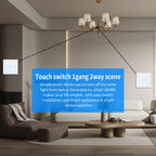 NYWP EU 86*86mm 1Gang 2Way Dual Touch Switch Tempered Glass Panel Stair Switch Bedroom Sensor Switches Cross No Need WI-FI