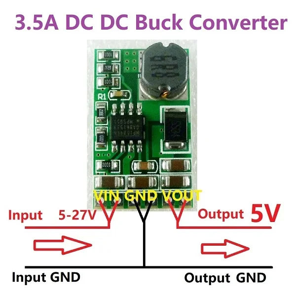 1 PCS  3.5A DC-DC Converter Module Buck Step-Down Voltage Regulator Board 4.5V-27V to 3V 3.3V 3.7V 5V 6V 7.5 9V 12V