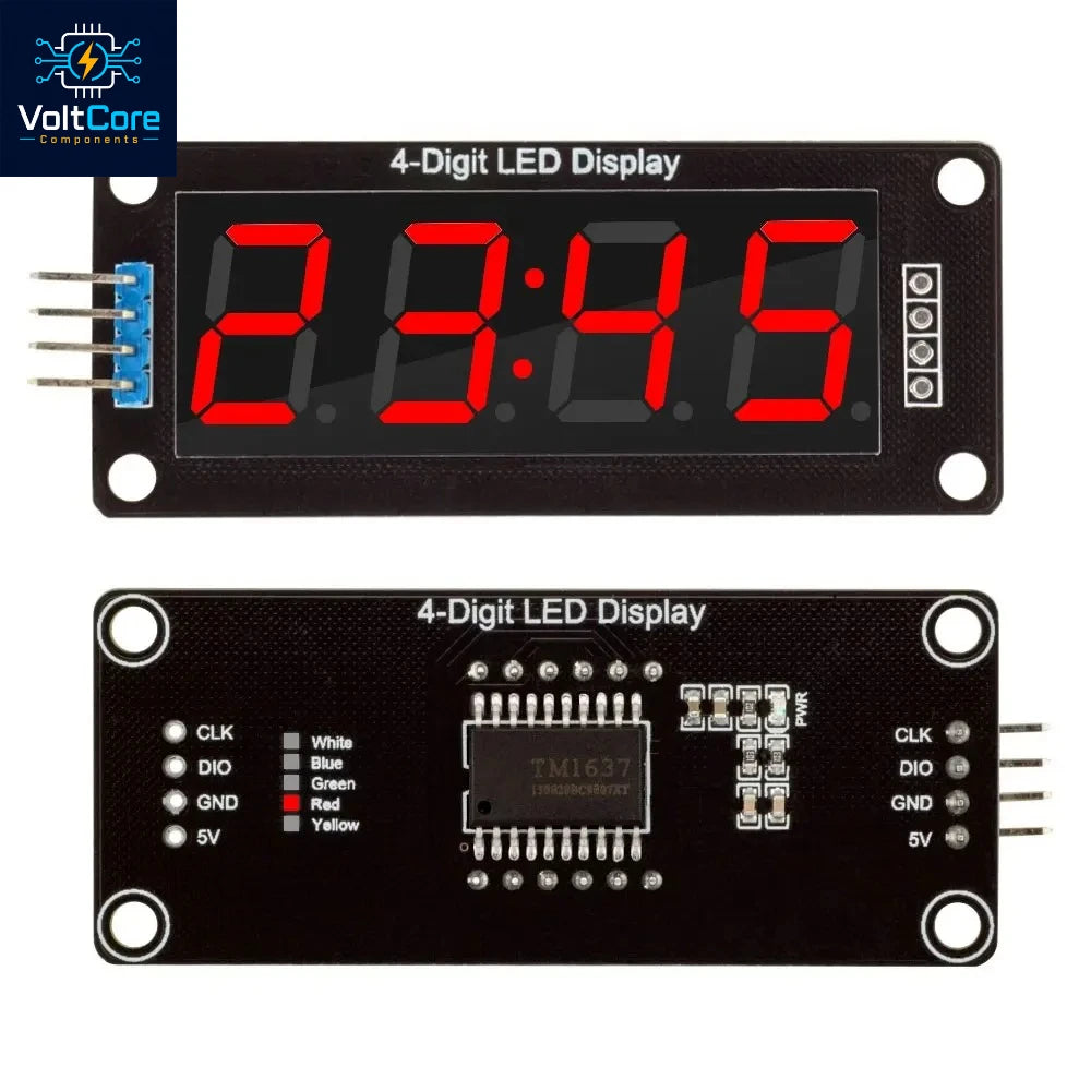 TM1637 LED Display Module for Arduino 4 Digit 7 Segment 0.56 inch Time Clock Indicator Tube Module Red Blue Green Yellow White