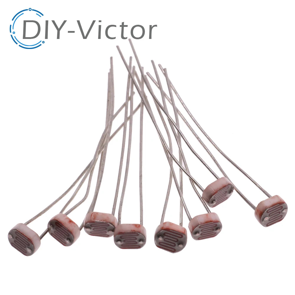 50pcs (5 Values * 10pcs) LDR Photo Light Sensitive Resistor Photoelectric Photoresistor Kit for Arduino 5506 5516 5528 5537 5539